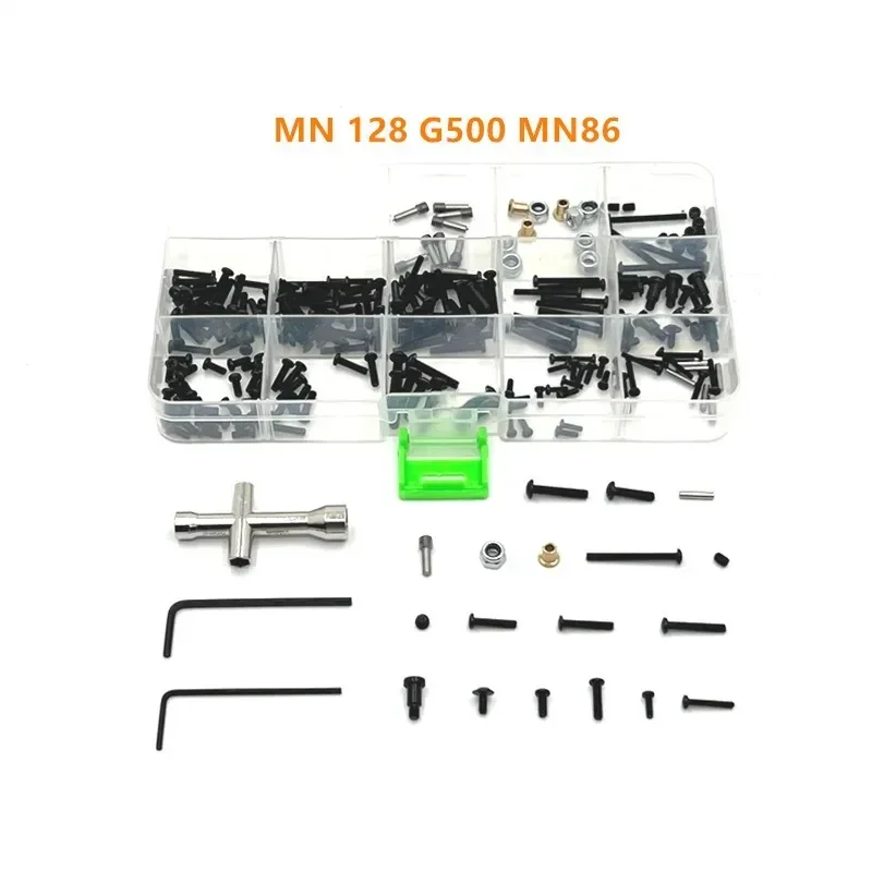 Metall Upgrade Nachrüst schraube Werkzeug kasten für mn Modell 1/12 mn128 mn86 g500 rc Autoteile