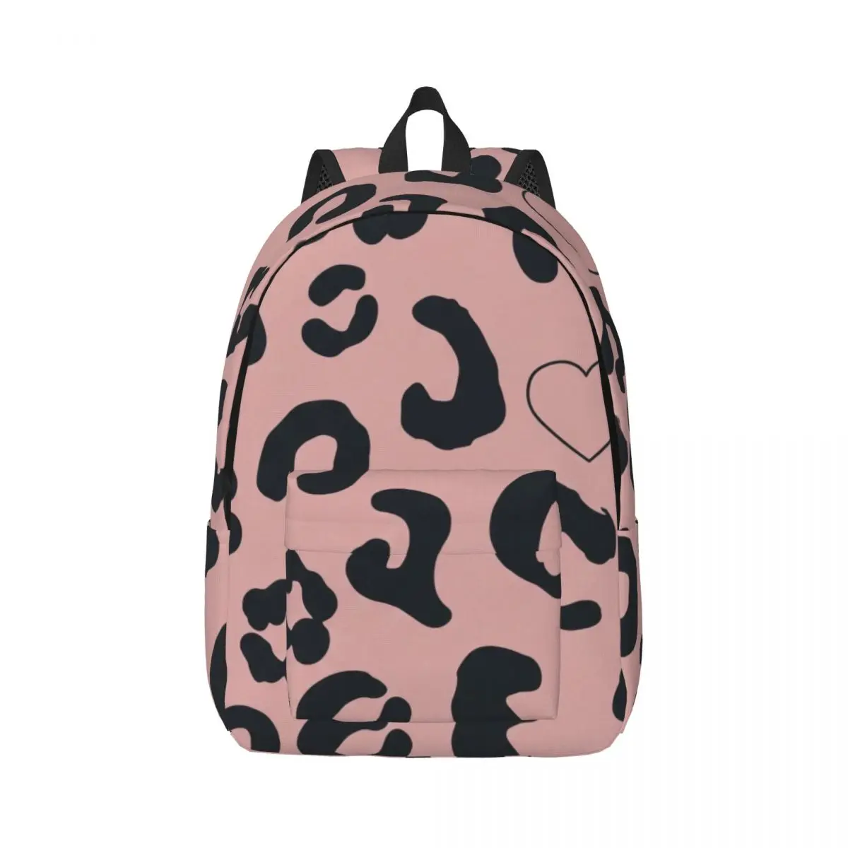 Punk Printed Backpack Allover Leopard Spots Street Graphic Pinkish Beige Dark Brown Edgy Daypack for School Work Weekend Outfit