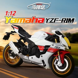 1:12 Yamaha YZF-R1M Motorcycle Model Toy Simulation Diecast Model Loadable Auxiliary Wheel Off-road Motorcycle Car for Boy Gifts