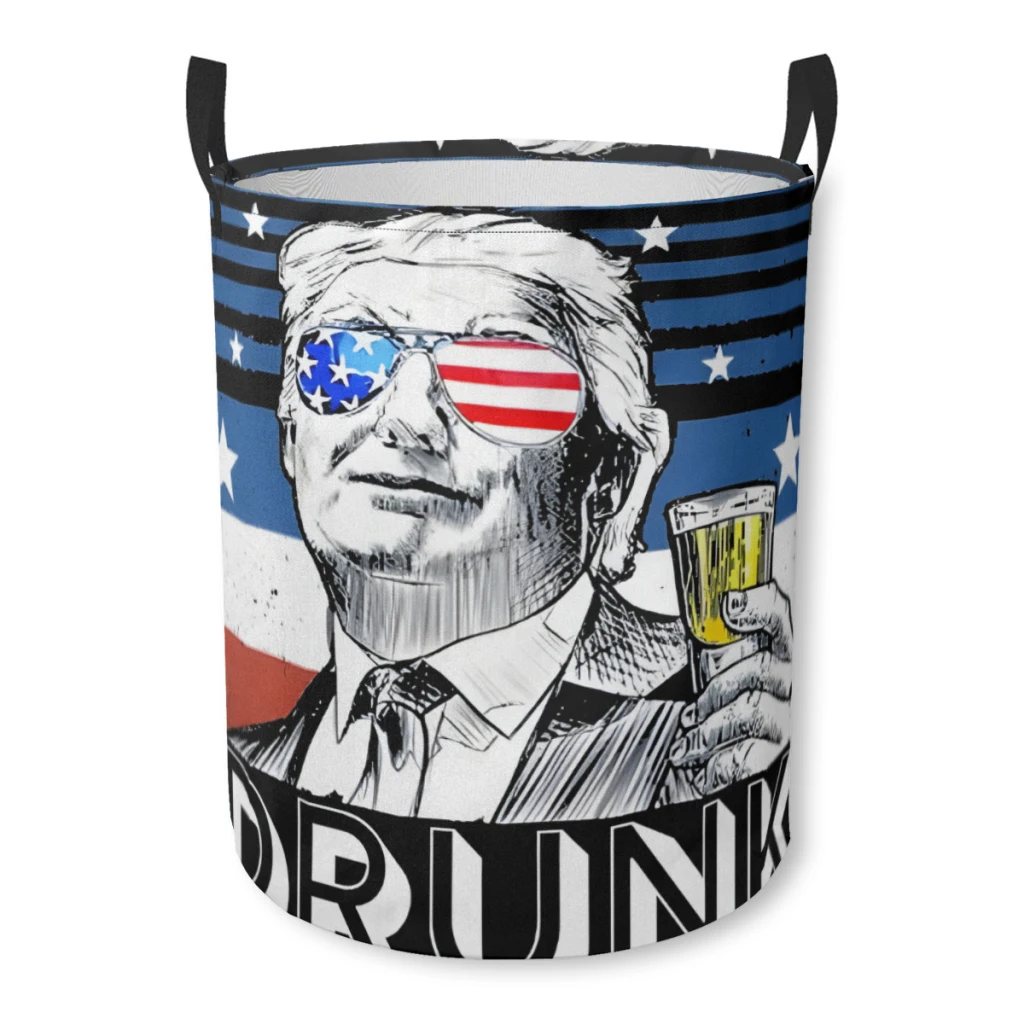 Household Fabric Dirty Cloth Basket Storage BucketCute Donald Drunk_1 Home Folding Toy Storage Basket Laundry Basket