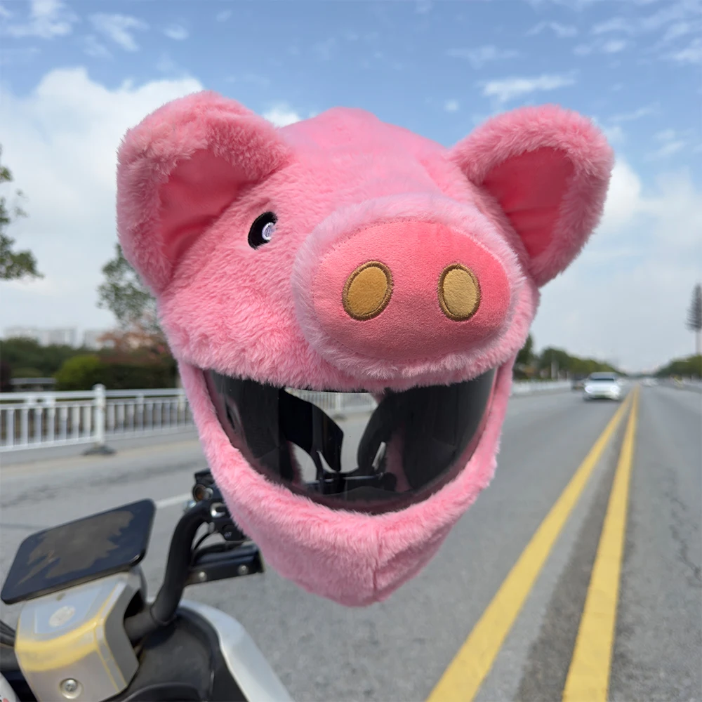 

Плюшевый чехол со свиньями для мотоцикла, полный шлем, головные уборы, капюшоны, украшения, милая мультяшная маска, аксессуары для шлема Capacete Moto