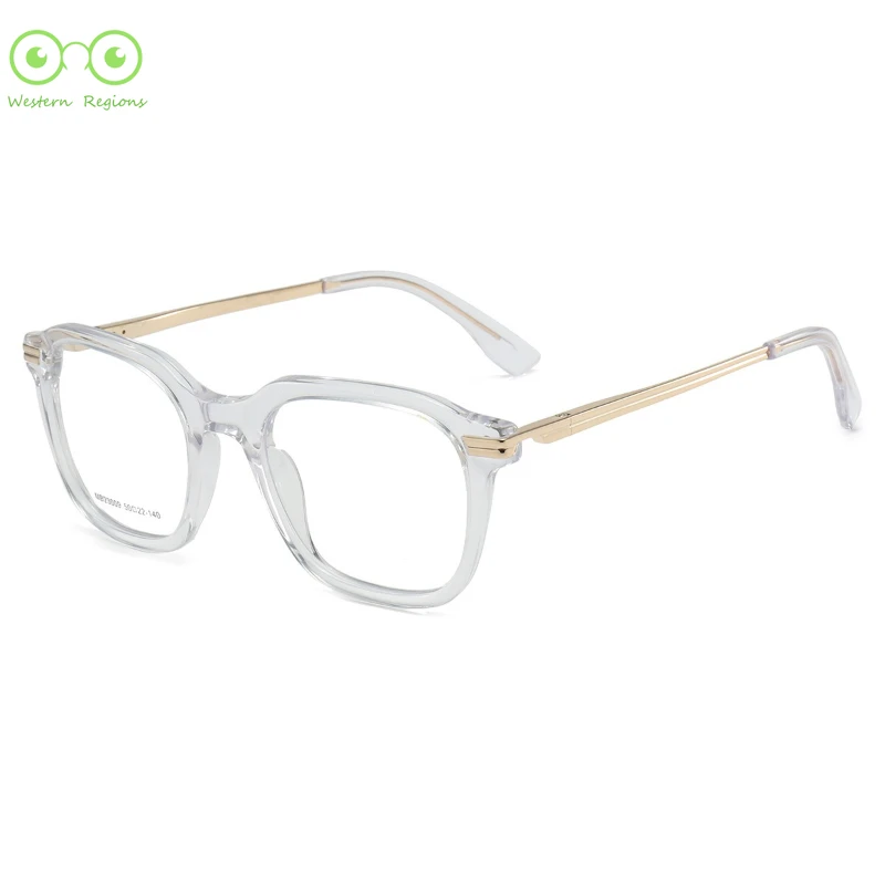 إطار مربع كلاسيكي بسيط، إطار نظارات قصر النظر العصري الجديد للرجال والنساء، حمض الأسيتيك بالإضافة إلى إطار سبيكة، حدود سميكة متعددة الاستخدامات