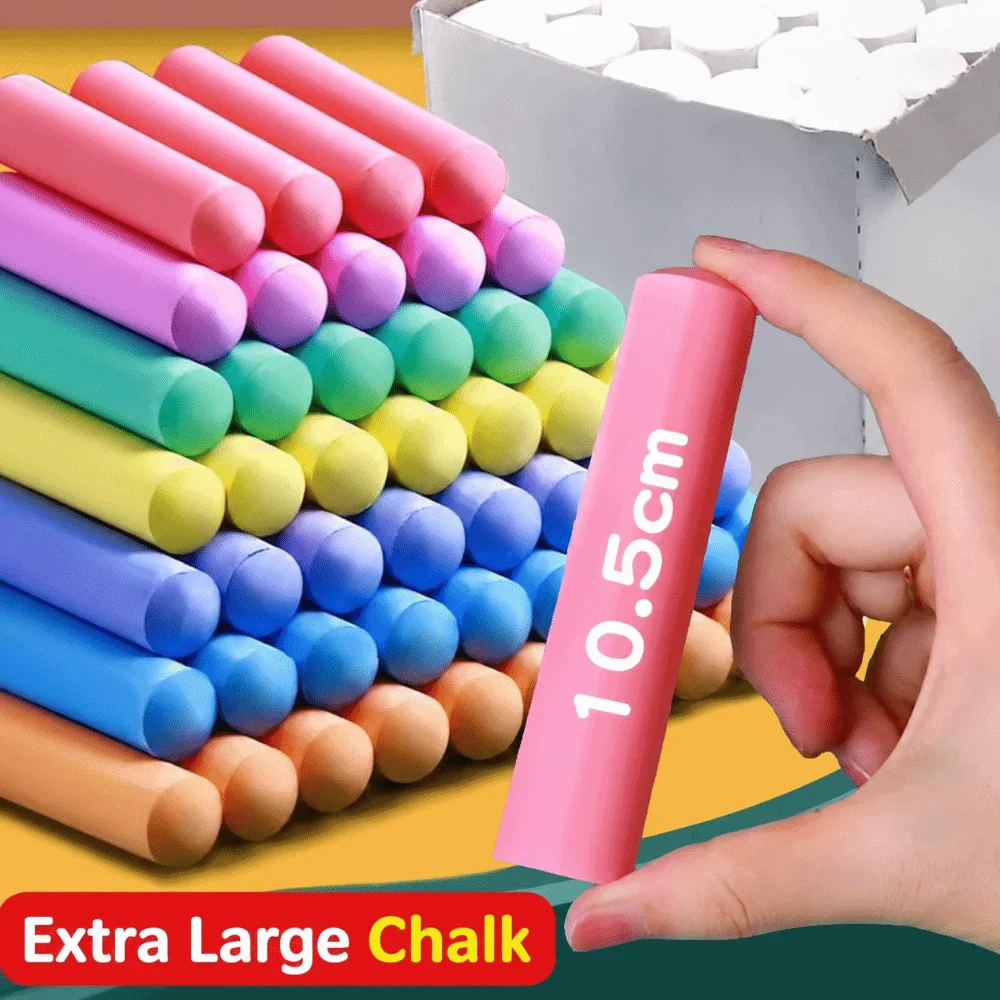 Durable Colored Dustless Chalk Oversize Erasable Marking Chalk Sidewalk Drawing Chalk Teacher Teaching