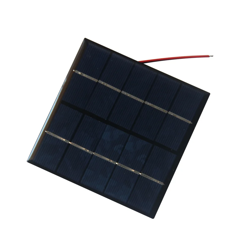 Panel Solar de 1,2 W y 5V con cables presoldados, placa Solar, cargador DIY para rastreador GPS de mascotas, Mini proyectos electrónicos, 100x100MM, 5 uds.