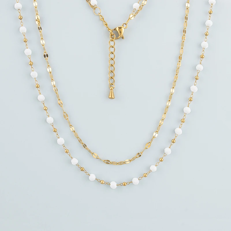 assoonas, 1 Stück/Lot, MH59, Halskette für Damen, Anhänger, handgefertigt, 18k vergoldet, Edelstahl, Naturstein, Modeschmuck – Detail 1