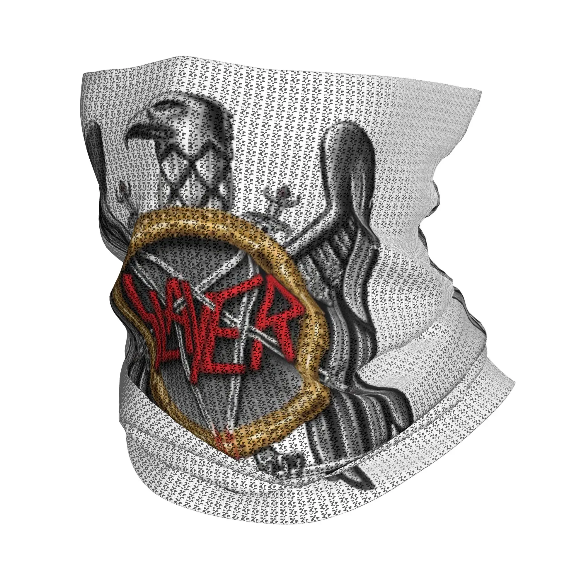 Custom Slayers Silver Eagle Neck Gaiter Men Women Windproof Winter Heavy Metal Rock  Bandana Scarf for Hiking