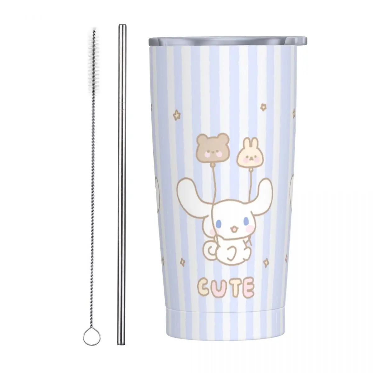 Cinnamoroll Tumbler 20oz Stainless Steel Vacuum Insulated Tumblers Mug With Straw