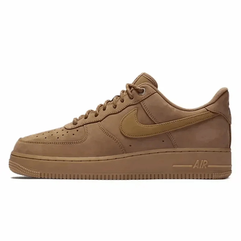 Nike-zapatillas Air Force 1 07 AF1 Essential para hombre y mujer, zapatos de Skateboarding, Mini gancho, amortiguación antideslizante, resistente al desgaste, frijol Mung Ash