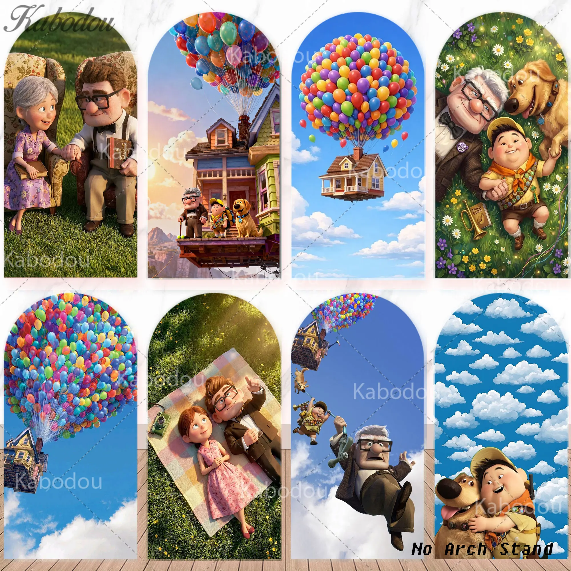 

UP Theme Arch Photo Backdrop Baby Shower Kids Photography Background Decoration For Children Happy Birthday Party Banner Covers