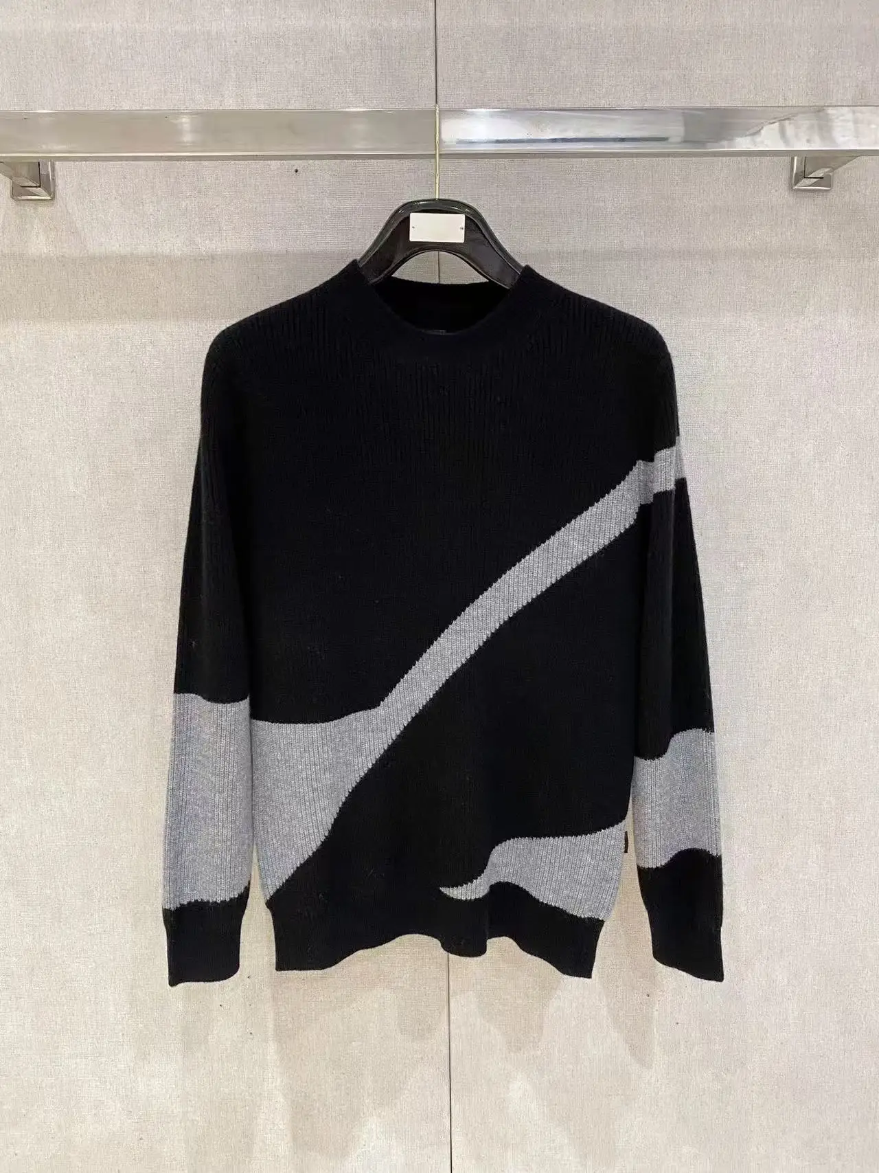 

Шерстяной пуловер с круглым вырезом и длинными рукавами, универсальный теплый кашемировый свитер