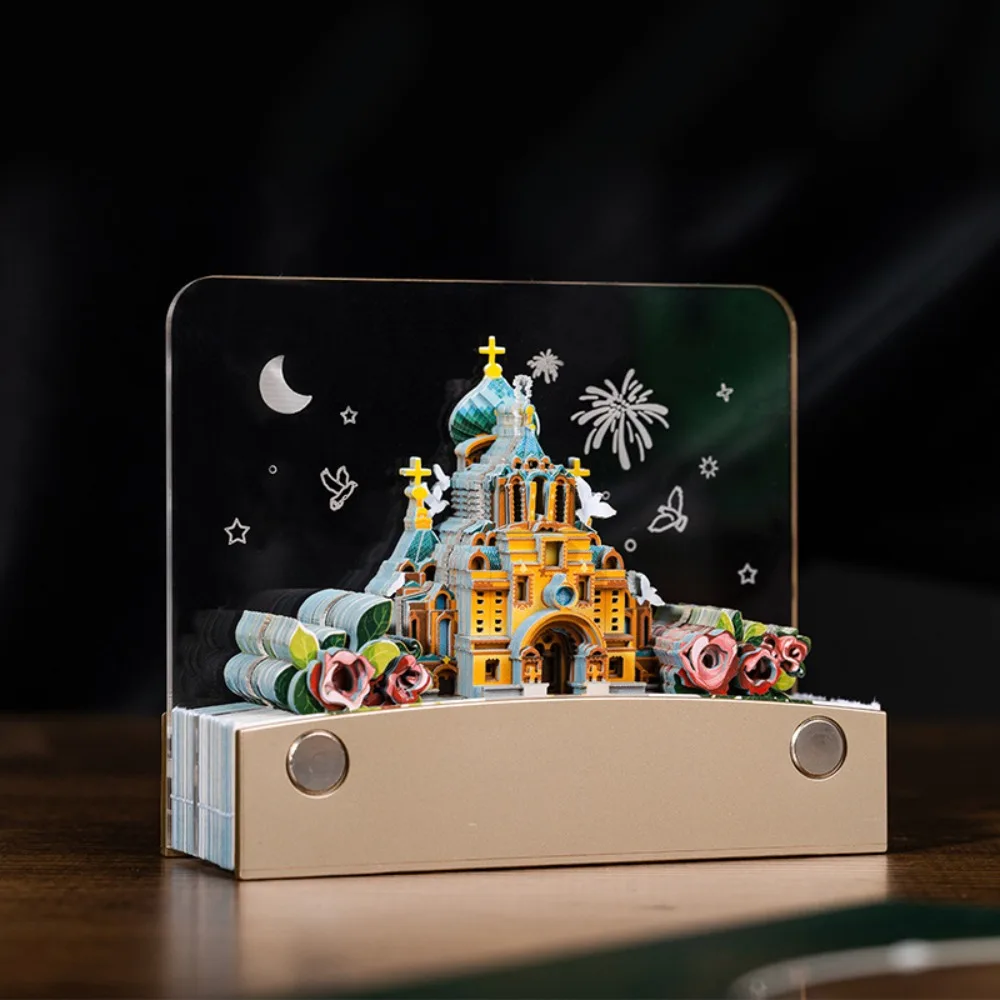 Saint Sophia Cathedral Harbin Themed 3D Stereo Paper Carving Tear Off Sticky Note City Cultural Creative Gift Souvenir