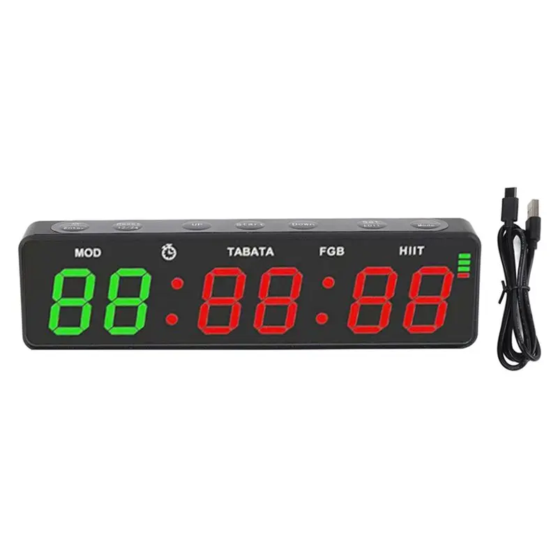 RMWIN-Portable HIIT Mode Gym Timer Clock Rechargeable Digital Stopwatch Countdown And Count Up Fitness Sports Timing Device