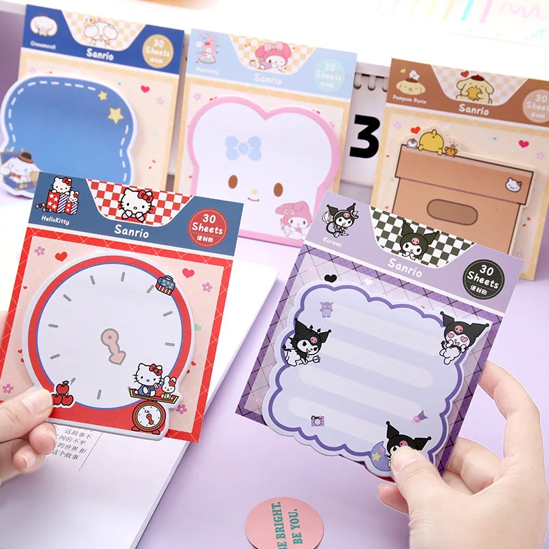 lot kuromi melody memo pad sanrio kitty sticky notes stationery label notepad planner sticker post school supplies 24 pcs 01