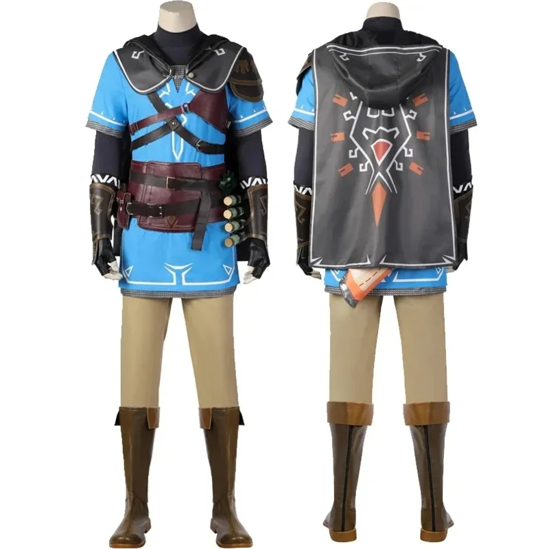 Adult Kid Anime Zelda Cosplay Costumes Breath of The Wild Link Shirt Cloak Accessories Outfit Carnival Halloween Costumes Wig