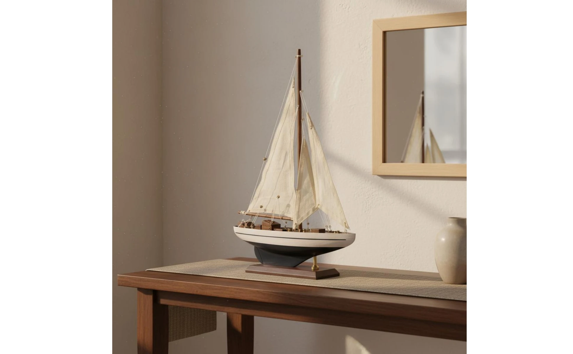 Decorative Sailboat Model Retro Look Sailboat Decor Nautical Boat Sculpture Coastal Theme Nautical Boat Decor Beach Themed