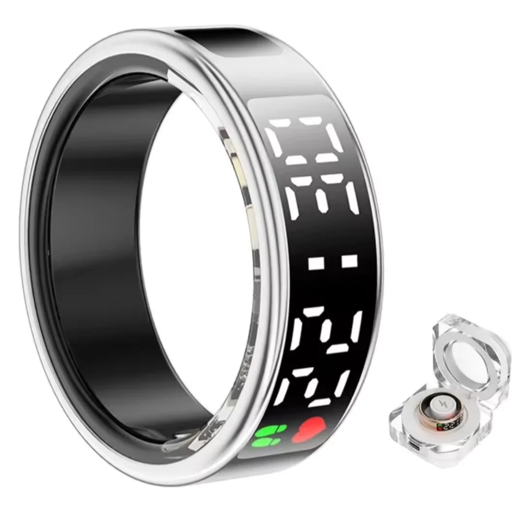 Touch Digital Screen Magnetic wireless charging Men Women M onitor B lood pressure Health Fitness Tracker Smart Ring