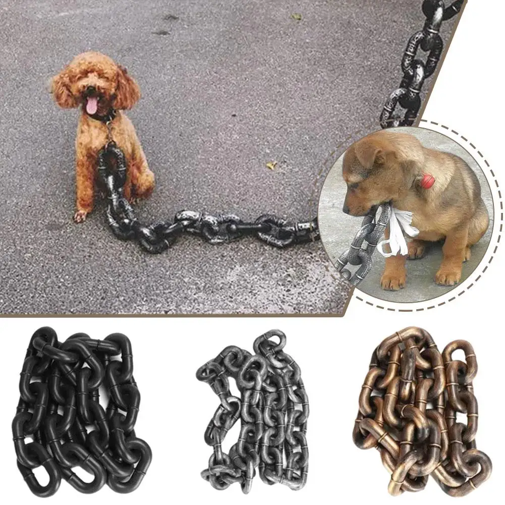 Dog Traction Chain Simulation Iron Chain Plastic Thick Chain Traction Rope Net Red Fun Pet Supplies Dogs Accessories