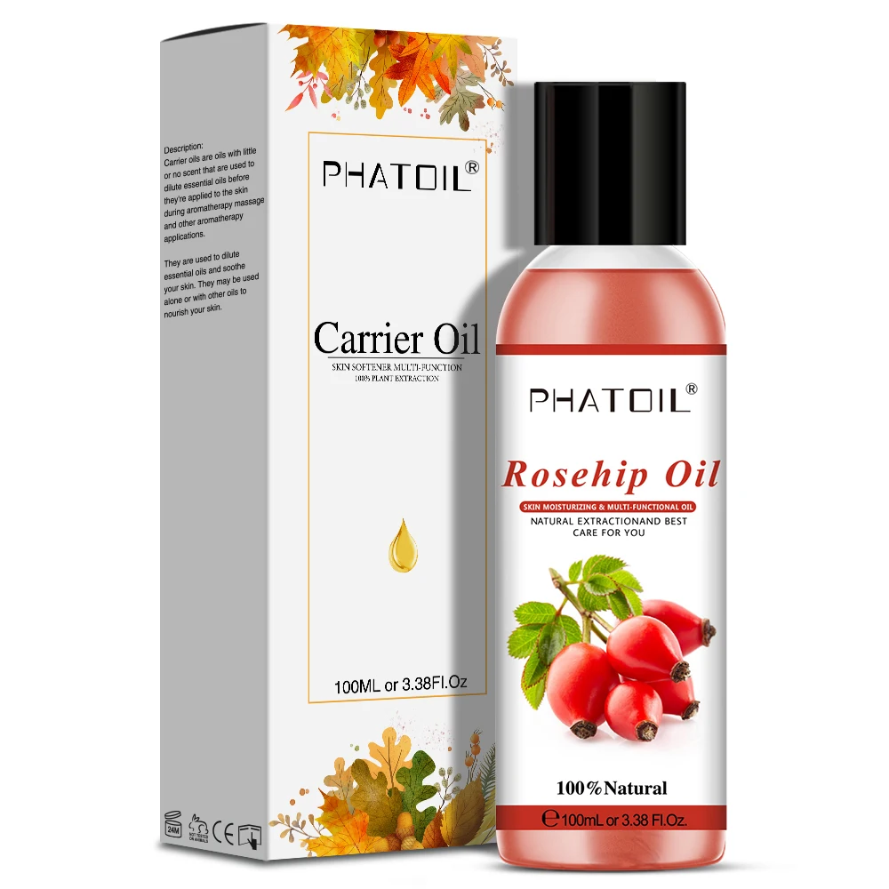 

PHATOIL 100ml Carrier Oil for Pure Essential Oil Jojoba Grapeseed Rosehip Olive Rosehip seed Avocado Oil Massage Spa Skin Care