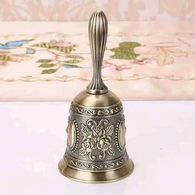 

Multi-Purpose Vintage Hand Call Bell Gold and Silver Bells for Craft Wedding Decoration Alarm School Church Classroom Bar, Hotel