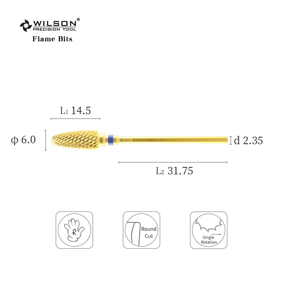 WILSON Flame Bits-right handed only Tools Nails Cutters for manicure Drill Bits nails accessories remove hard gel free