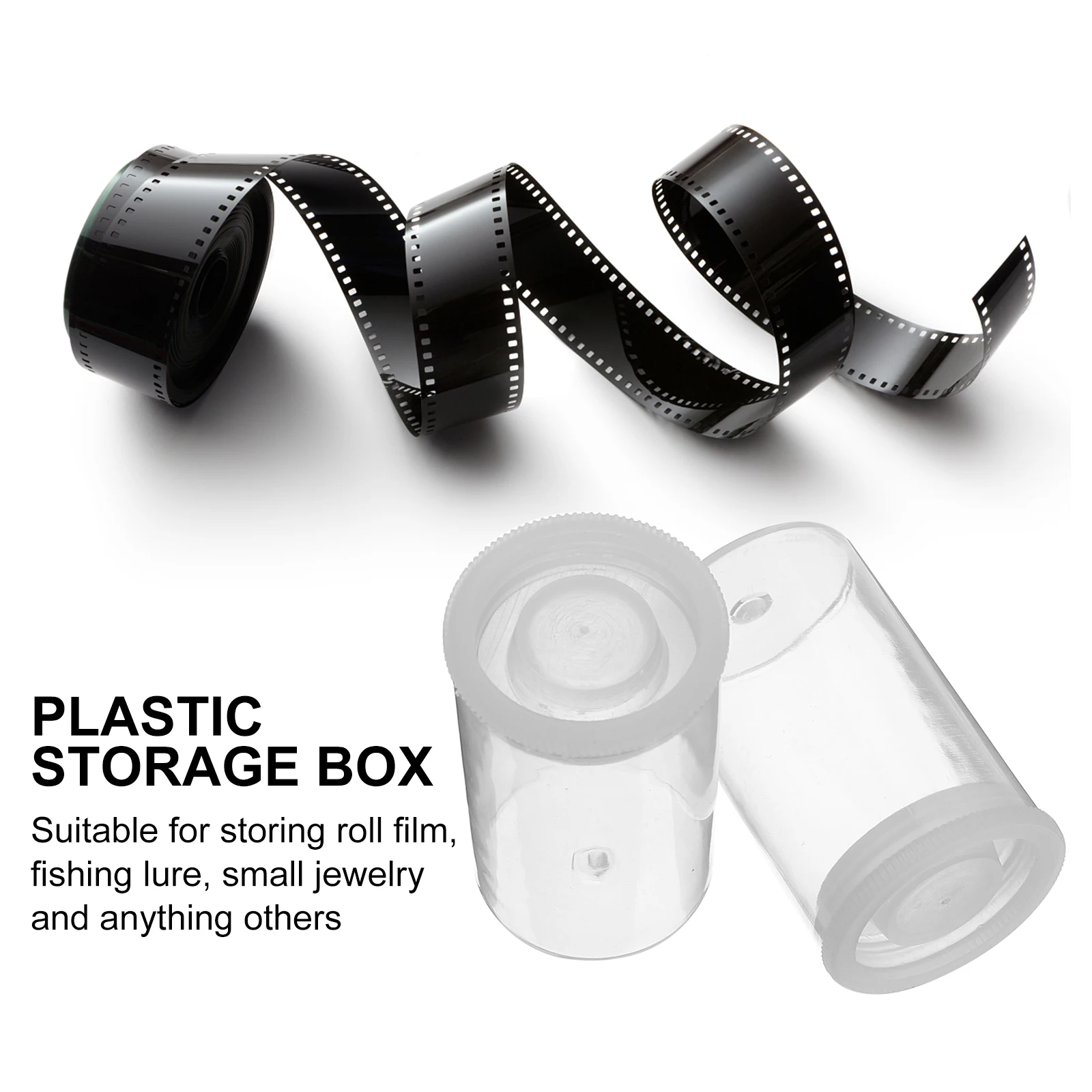 

30pcs Film Canisters Transparent Plastic Boxes for Roll Film Fishing Lures Storage Dustproof Lightweight Portable Containers