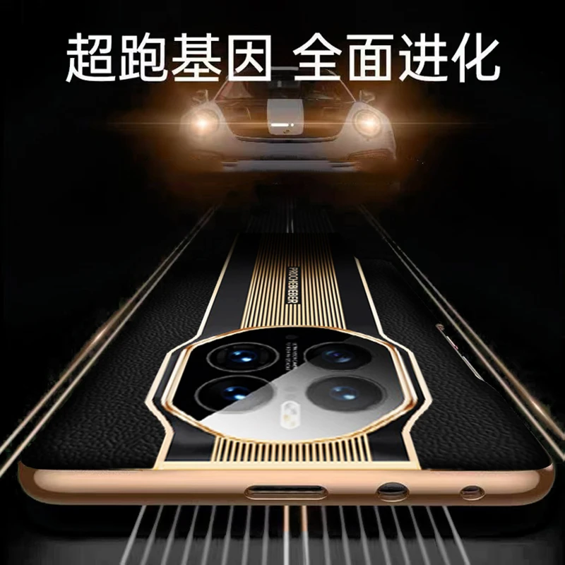 For HUAWEI Mate 50 Pro Case Luxury High-end Leather Racing Style Rear cover Case For Mate 40 30 20 Pro Honor Magic 3 Funda
