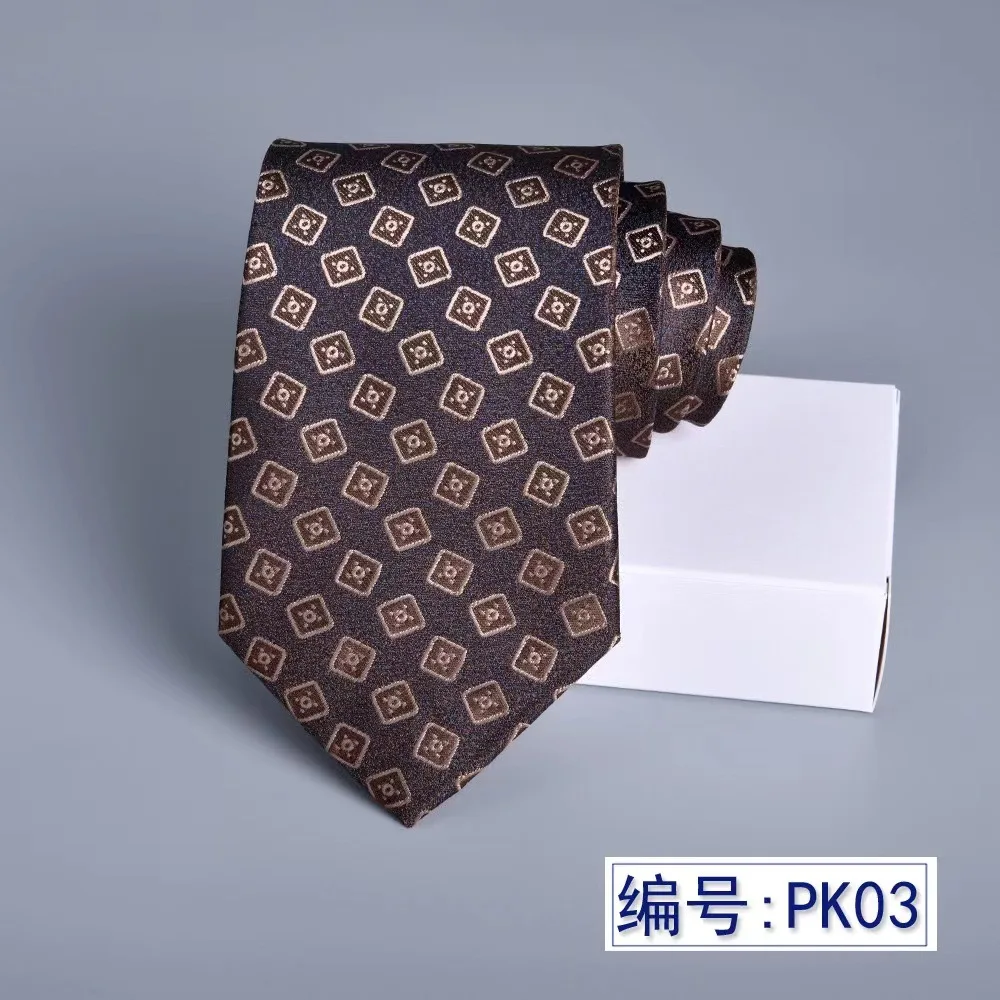 

Tie Men's Professional Business Dress Shirt 8cm Brown Jacquard Groom Hand Tie Vintage Tie Summer New Style