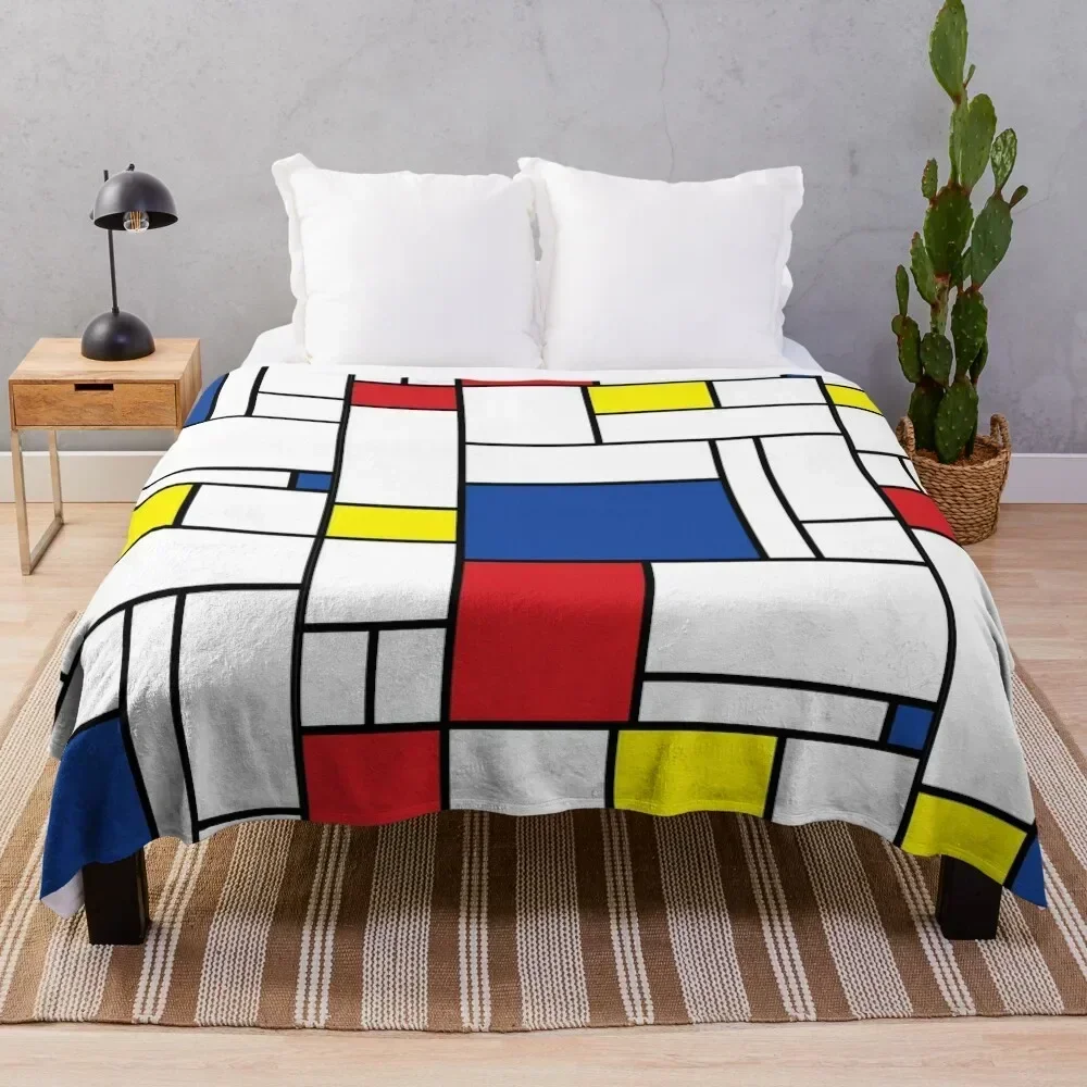 Mondrian Minimalist De Stijl Modern Art II ? fatfatin Throw Blanket Shaggy Sofa Throw For Sofa Thin Blankets