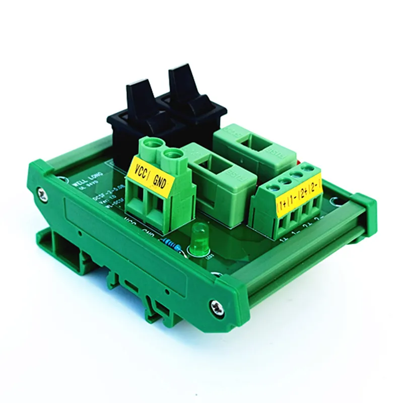 

DIN Rail Mount 2 Position Toggle Switch DC Power Distribution Strip Module Fuse Splitter Board