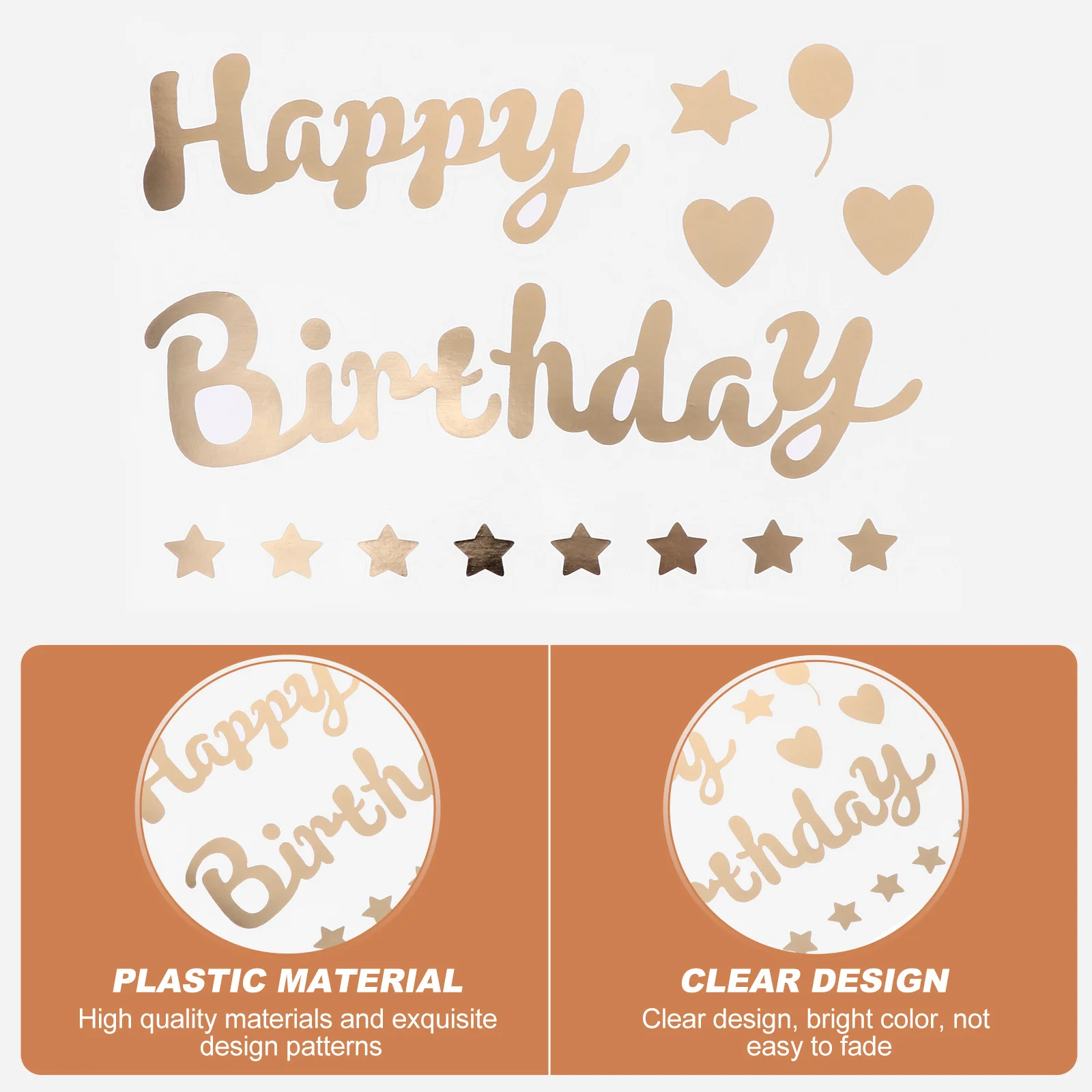 

5pcs Decorative Sticker Durable Wall Balloon Adornment For Birthday Party Garden Living Room Decoration Party Supplies