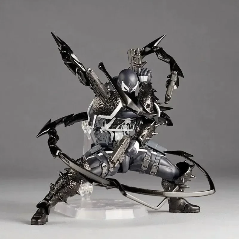 재고 Venom Revoltech 어메이징 야마구치 에이전트, 애니메이션 액션 피규어 모델 컬렉션, 유진 톰슨 Revoltech 장난감 선물