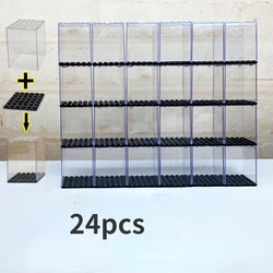 Storage box Transparent acrylic dust cover display box rack cabinet multi-layer ladder assembling blocks  firefighter