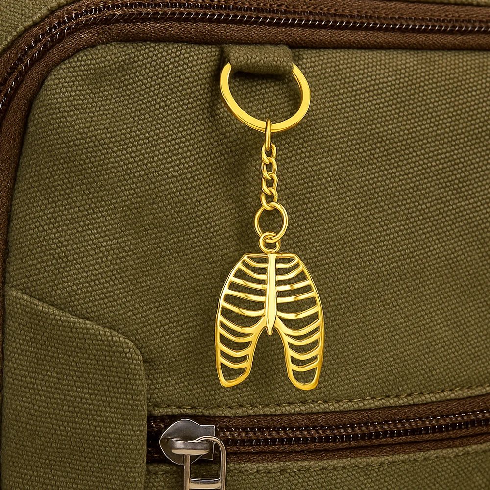 Hanreshe Medical Rib Cage Keychain 3D Hollow Pendant Charm Keyring Medicine Jewelry for Surgeon Doctor Nurse Bag Decoration