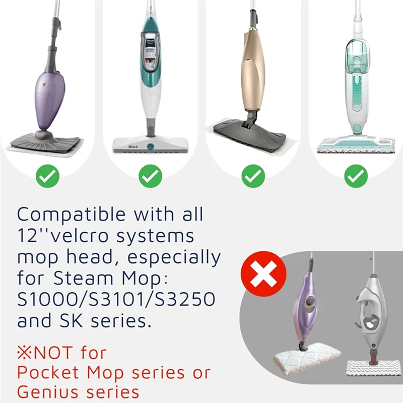 ABZW 10PCS 마이크로 화이버 스팀 걸레 교체 패드 상어 스팀 걸레 S3101 S3102 S3250 S3251 세척 가능 재사용 가능한 걸레 천