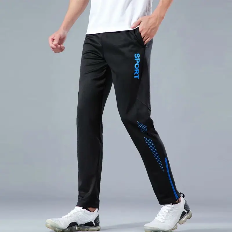 Running Pants for Men Soccer Training Pants With Zipper Pockets Active Jogging Trousers Track Fitness Boys Sports Leggings