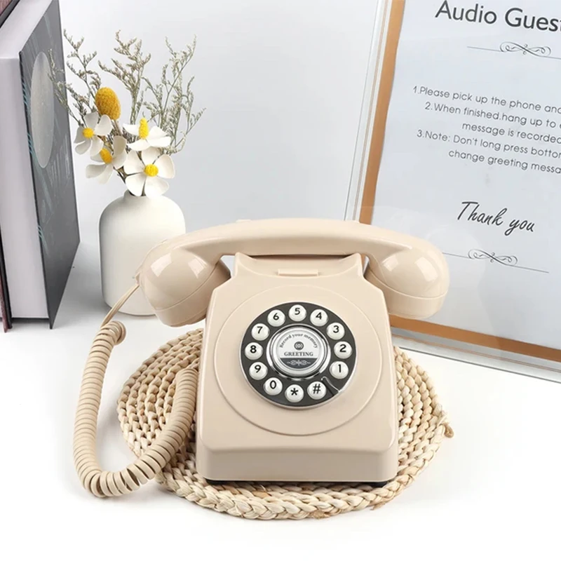 Wedding Audio Guest Book Recording Telephone Classic Black Rotary Dial Audio Guestbook Phone For Photo