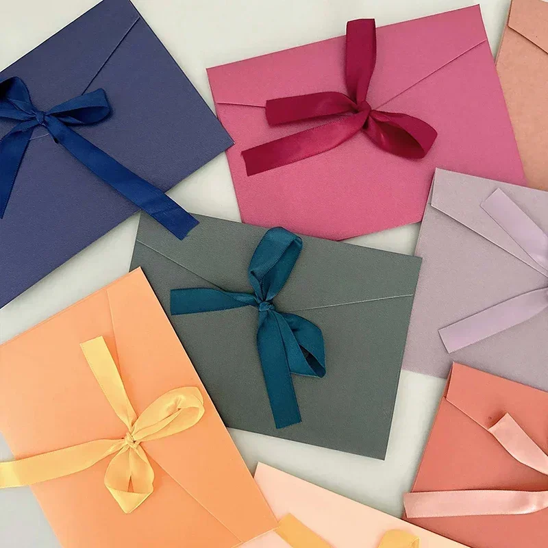 50pcs/lot Retro European Style Colored Pearlescent Paper Envelope Ribbons for Wedding Invitations High-grade Business Packing