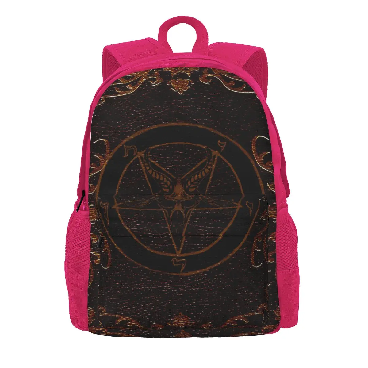 Baphomet grimoire mochila feminina impressão 3d moda crianças saco de escola portátil adolescente à prova dteenage água viagem