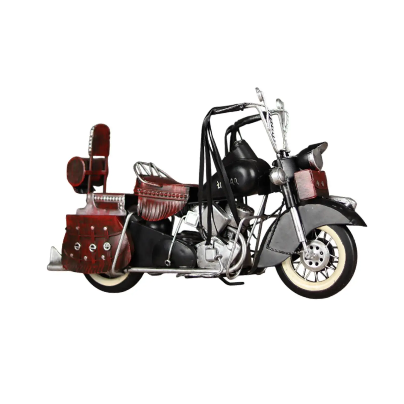 Classic Motorcycle Sculpture Metal Figurine Iron Art Vintage Model Desk Decor Home Office Collectible Ornament for Motorcycle
