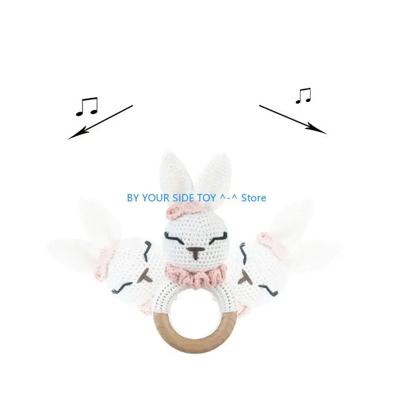 لعبة تسنين للأطفال قابلة للفصل على شكل أرنب كرتوني هدية لحديثي الولادة لعبة قابلة للمضغ U6XE