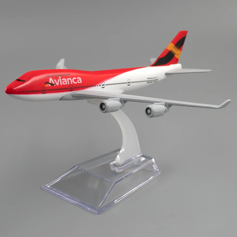 Avião de liga em escala 1/400, Boeing 747, Colômbia, Avianca Airlines, 16cm, avião B747 para crianças, presente, coleção, decoração de quarto