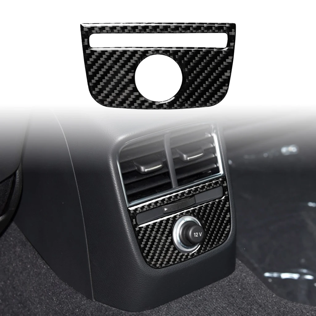 

For Audi A3 8V 14-19 Car Rear Cigarette Lighter Panel Carbon Fiber Texture Sticker Air Outlet Control Decor Frame Accessories