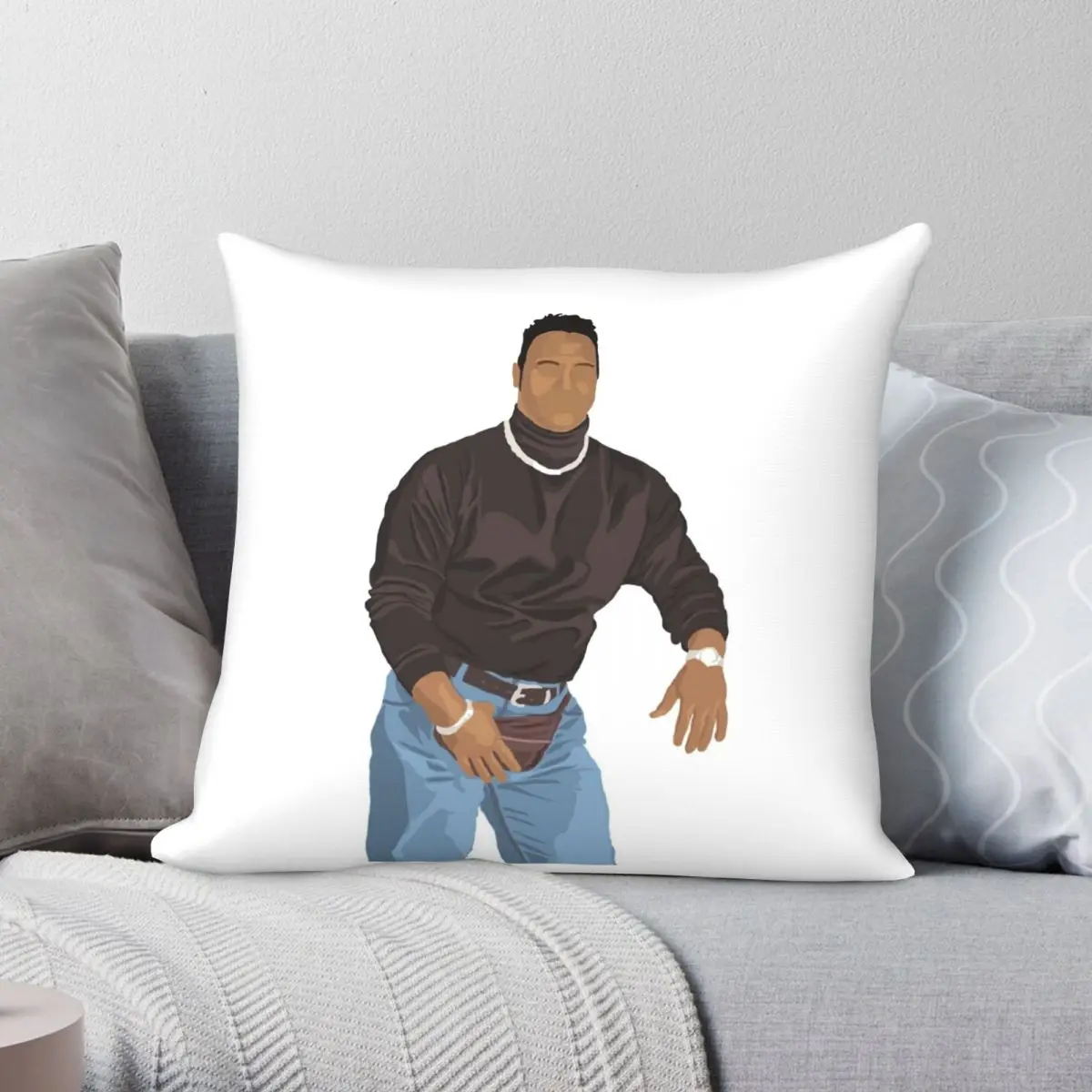 

The Rock Square Pillowcase Polyester Linen Velvet Printed Zip Decor Throw Pillow Case Car Cushion Cover Wholesale