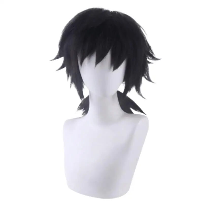 Anime japonês nezuko kamado gradiente preto laranja longo ondulado peruca cosplay shinobu borboleta preto roxo trança role play peruca