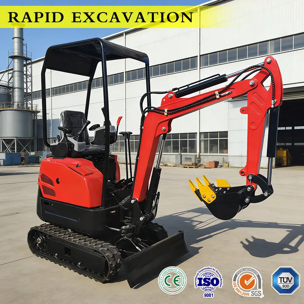 

High Efficiency 1.8T Crawler Mini Digger Strong Load Bearing Wear Resistant Steel Body Multifunctional Attachments Optional Cons