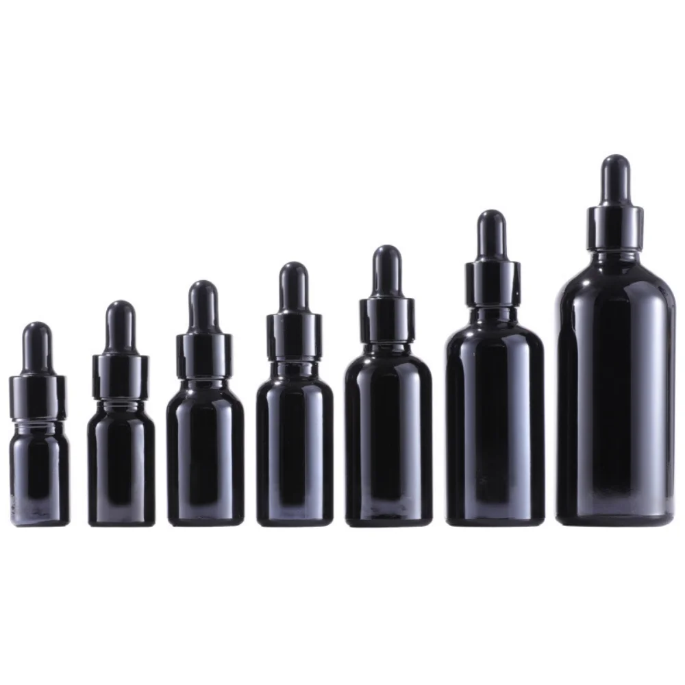 Dropper Bottle Black Glass Anti UV Pipette Bottles Perfume Essence Essential Oil Reagent Aromatherapy Liquid Cosmetic Travel