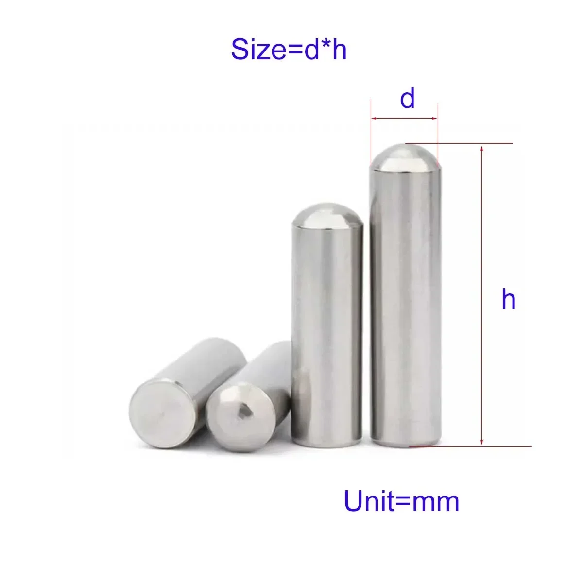 

304 Stainless Steel Cylindrical Head Solid Pin φ 1/1.5/2/2.5/3/4/5/6