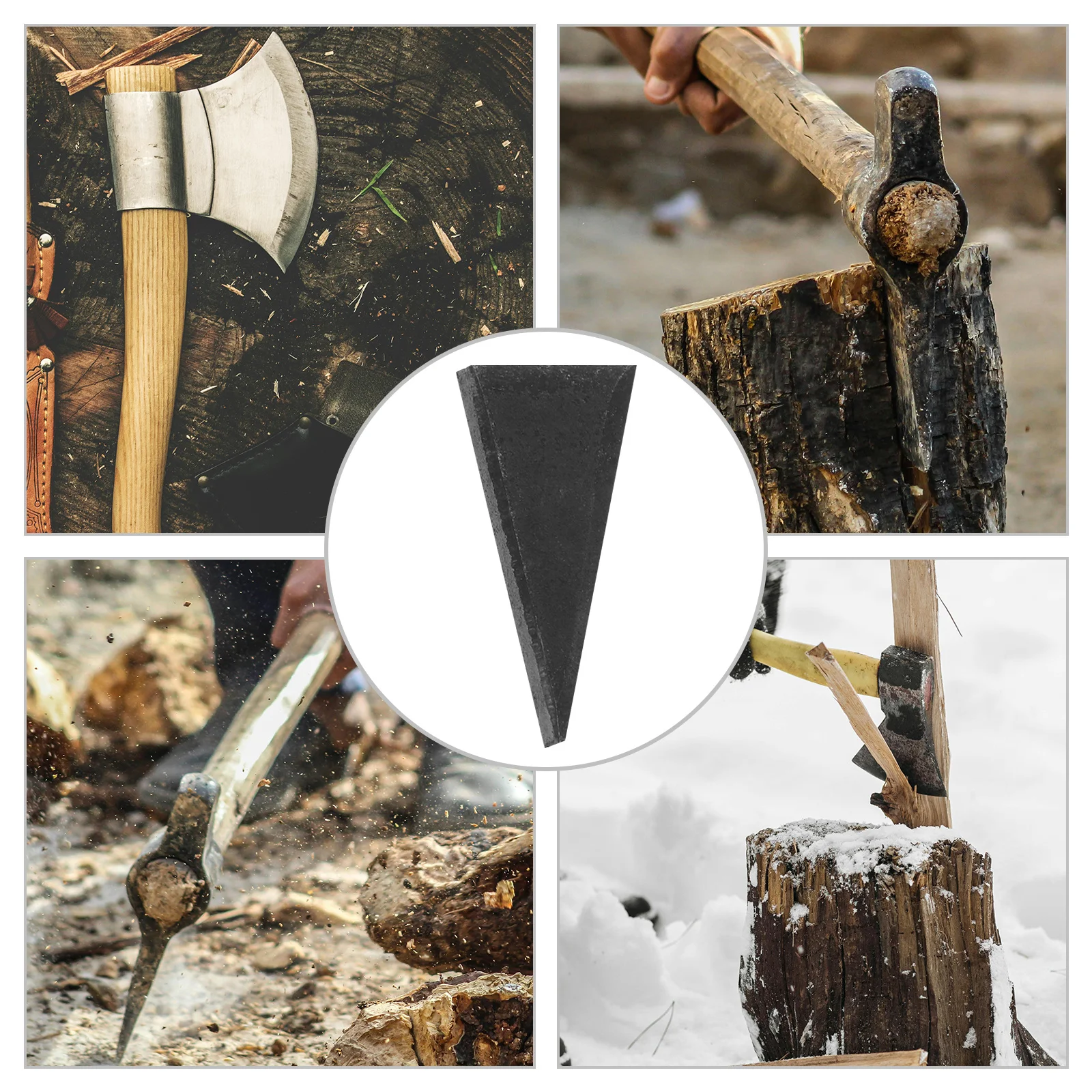 12 قطعة مقبض الفأس إسفين الكربون الصلب سهلة التركيب كفاءة تقسيم مستقرة لأدوات إصلاح الأعمال الخشبية المطرقة إسفين #5