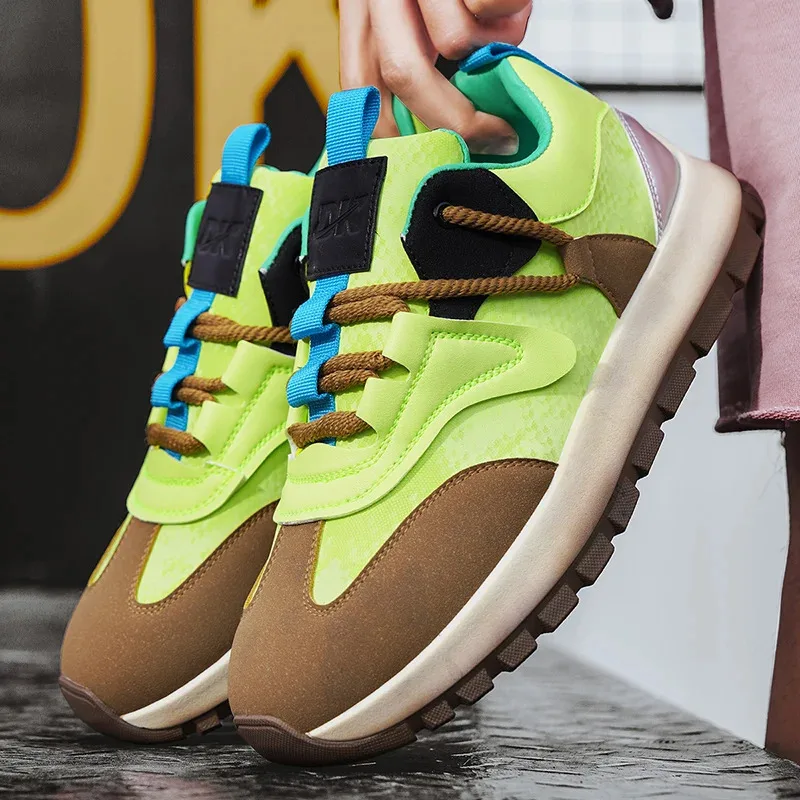 

Men'S 2025, New Air Cushion With Thick Sole, Height Increasing Trendy Color Blocking, Versatile Casual Shoes