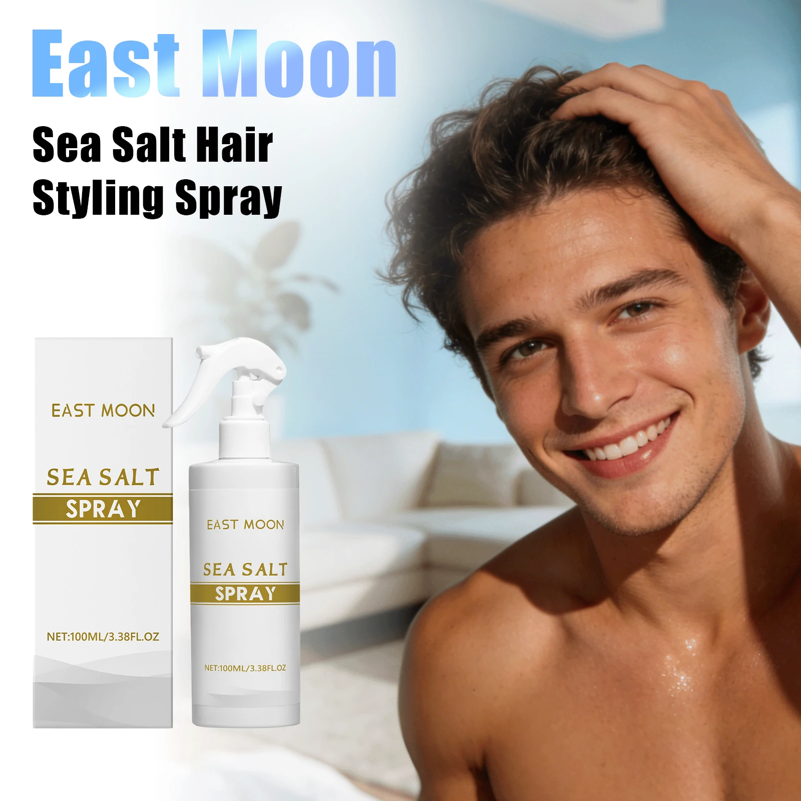 Sea Salt Hair Styling Spray Strong Lasting Hold Add Fullness Create Perfect Hairstyle Effect Easy Restyle Daily Hair Hold Spray